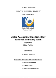 Water Accounting Plus (WA+) pour le bassin de l'affluent du Yarmouk